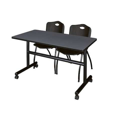 Tables > Nesting Tables > Kobe Flip Top Table & Chair Sets, 48 W, 24 L, 29 H, Grey MPN:MKFT4824GY47BK