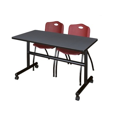 Tables > Nesting Tables > Kobe Flip Top Table & Chair Sets, 48 W, 24 L, 29 H, Grey MPN:MKFT4824GY47BY
