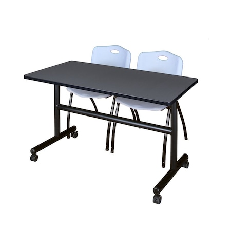 Tables > Nesting Tables > Kobe Flip Top Table & Chair Sets, 48 W, 24 L, 29 H, Grey MPN:MKFT4824GY47GY