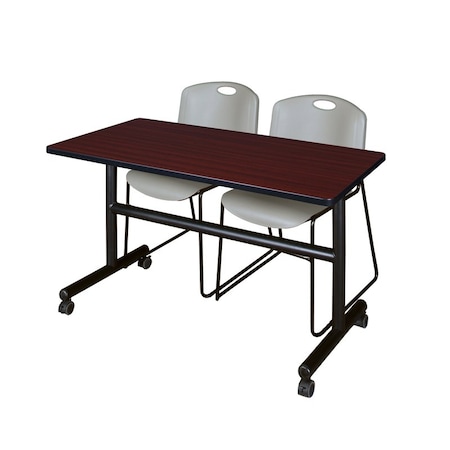 Tables > Nesting Tables > Kobe Flip Top Table & Chair Sets, 48 W, 24 L, 29 H, Mahogany MPN:MKFT4824MH44GY