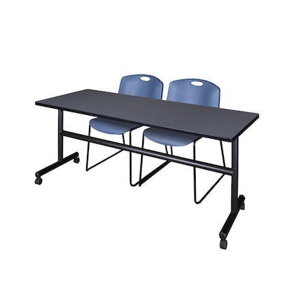 Tables > Nesting Tables > Kobe Flip Top Table & Chair Sets, 72 W, 24 L, 29 H, Grey MPN:MKFT7224GY44BE