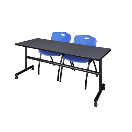 Rectangle Tables > Nesting Tables > Kobe Flip Top Table & Chair Sets, 72 W, 24 L, 29 H, Grey MPN:MKFT7224GY47BE