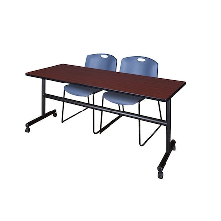 Tables > Nesting Tables > Kobe Flip Top Table & Chair Sets, 72 W, 24 L, 29 H, Mahogany MPN:MKFT7224MH44BE