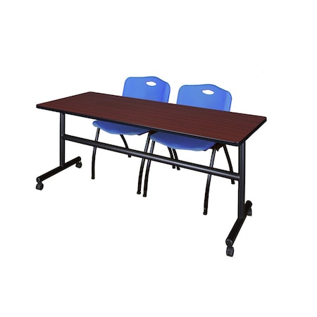 Rectangle Tables > Nesting Tables > Kobe Flip Top Table & Chair Sets, 72 W, 24 L, 29 H, Mahogany MPN:MKFT7224MH47BE