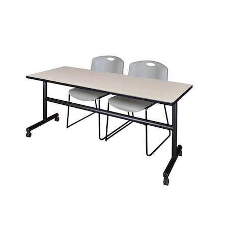 Rectangle Tables > Nesting Tables > Kobe Flip Top Table & Chair Sets, 72 W, 24 L, 29 H, Maple MPN:MKFT7224PL44GY