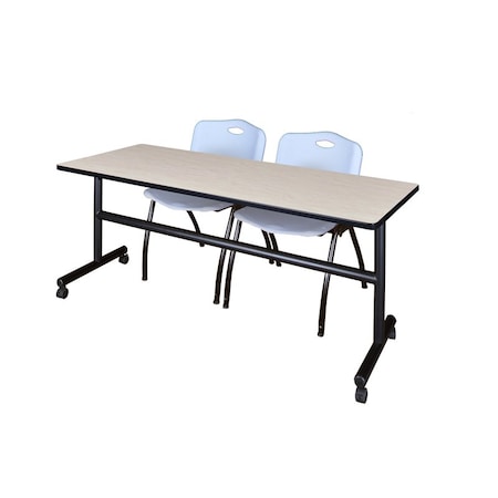 Rectangle Tables > Nesting Tables > Kobe Flip Top Table & Chair Sets, 72 W, 24 L, 29 H, Maple MPN:MKFT7224PL47GY