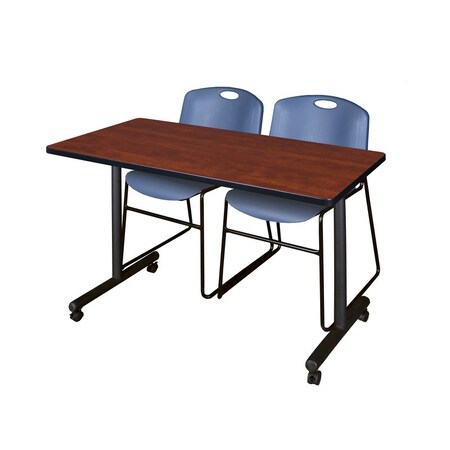 Rectangle Tables > Training Tables > Kobe Mobile Table & Chair Sets, 48 W, 24 L, 29 H, Cherry MPN:MKTRCC4824CH44BE