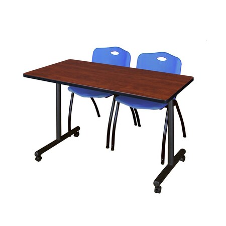 Rectangle Tables > Training Tables > Kobe Mobile Table & Chair Sets, 48 W, 24 L, 29 H, Cherry MPN:MKTRCC4824CH47BE