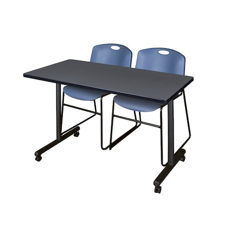 Rectangle Tables > Training Tables > Kobe Mobile Table & Chair Sets, 48 W, 24 L, 29 H, Grey MPN:MKTRCC4824GY44BE