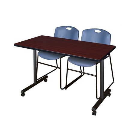 Rectangle Tables > Training Tables > Kobe Mobile Table & Chair Sets, 48 W, 24 L, 29 H, Mahogany MPN:MKTRCC4824MH44BE