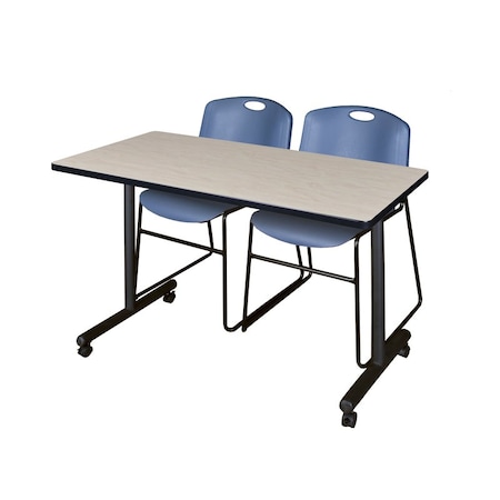 Rectangle Tables > Training Tables > Kobe Mobile Table & Chair Sets, 48 W, 24 L, 29 H, Maple MPN:MKTRCC4824PL44BE