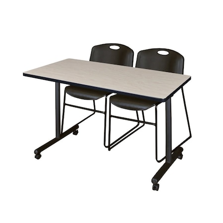 Rectangle Tables > Training Tables > Kobe Mobile Table & Chair Sets, 48 W, 24 L, 29 H, Maple MPN:MKTRCC4824PL44BK