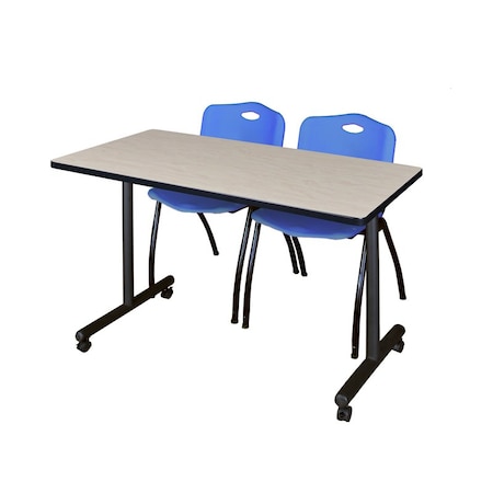 Rectangle Tables > Training Tables > Kobe Mobile Table & Chair Sets, 48 W, 24 L, 29 H, Maple MPN:MKTRCC4824PL47BE