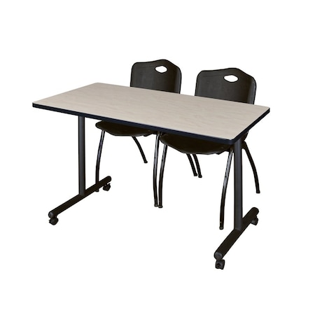 Rectangle Tables > Training Tables > Kobe Mobile Table & Chair Sets, 48 W, 24 L, 29 H, Maple MPN:MKTRCC4824PL47BK