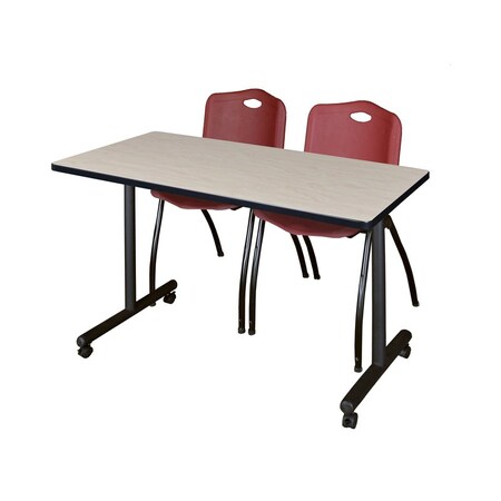 Rectangle Tables > Training Tables > Kobe Mobile Table & Chair Sets, 48 W, 24 L, 29 H, Maple MPN:MKTRCC4824PL47BY