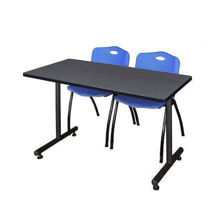 Rectangle Tables > Training Tables > Kobe Training Table & Chair Sets, 48 W, 24 L, 29 H, Grey MPN:MKTRCT4824GY47BE
