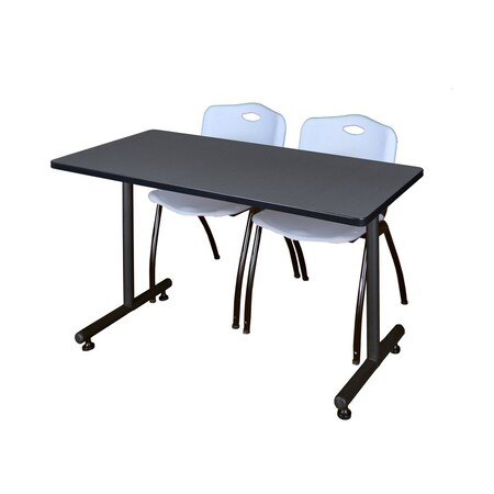 Rectangle Tables > Training Tables > Kobe Training Table & Chair Sets, 48 W, 24 L, 29 H, Grey MPN:MKTRCT4824GY47GY