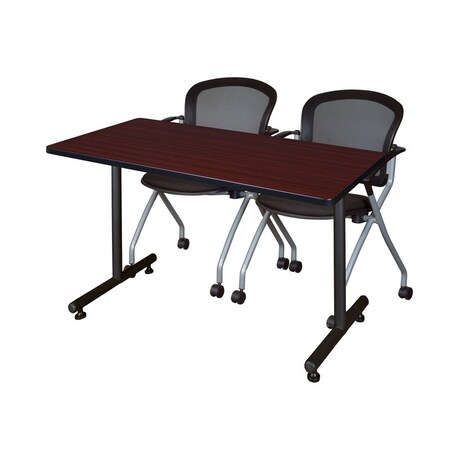 Rectangle Tables > Training Tables > Kobe Training Table & Chair Sets, 48 W, 24 L, 29 H, Mahogany MPN:MKTRCT4824MH23BK