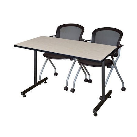Rectangle Tables > Training Tables > Kobe Training Table & Chair Sets, 48 W, 24 L, 29 H, Maple MPN:MKTRCT4824PL23BK