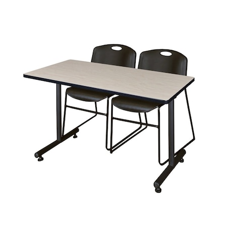Rectangle Tables > Training Tables > Kobe Training Table & Chair Sets, 48 W, 24 L, 29 H, Maple MPN:MKTRCT4824PL44BK