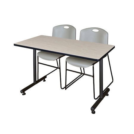 Rectangle Tables > Training Tables > Kobe Training Table & Chair Sets, 48 W, 24 L, 29 H, Maple MPN:MKTRCT4824PL44GY