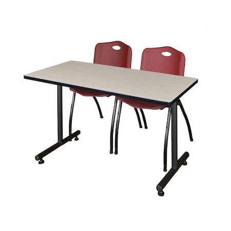 Rectangle Tables > Training Tables > Kobe Training Table & Chair Sets, 48 W, 24 L, 29 H, Maple MPN:MKTRCT4824PL47BY
