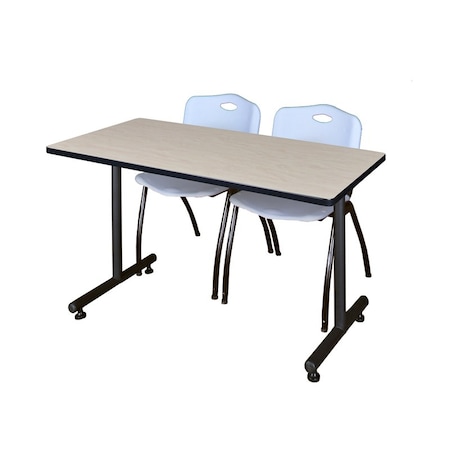 Rectangle Tables > Training Tables > Kobe Training Table & Chair Sets, 48 W, 24 L, 29 H, Maple MPN:MKTRCT4824PL47GY