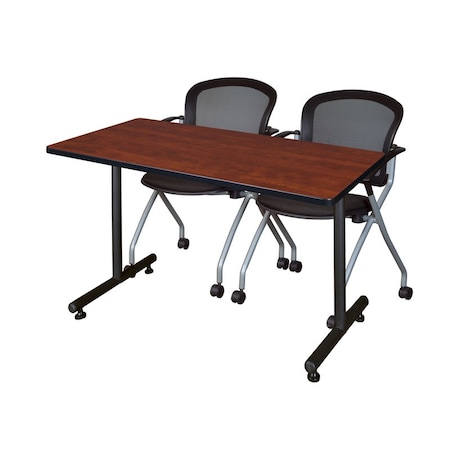 Rectangle Tables > Training Tables > Kobe Training Table & Chair Sets, 48 W, 30 L, 29 H, Cherry MPN:MKTRCT4830CH23BK