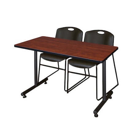 Rectangle Tables > Training Tables > Kobe Training Table & Chair Sets, 48 W, 30 L, 29 H, Cherry MPN:MKTRCT4830CH44BK