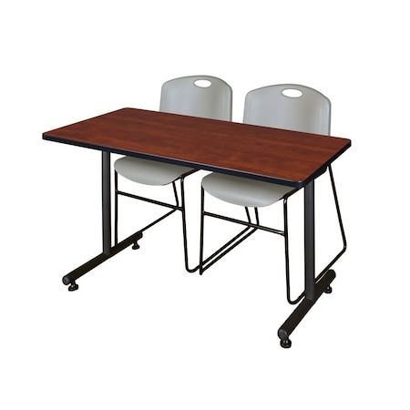 Rectangle Tables > Training Tables > Kobe Training Table & Chair Sets, 48 W, 30 L, 29 H, Cherry MPN:MKTRCT4830CH44GY