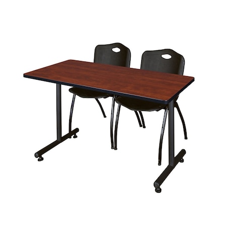 Rectangle Tables > Training Tables > Kobe Training Table & Chair Sets, 48 W, 30 L, 29 H, Cherry MPN:MKTRCT4830CH47BK