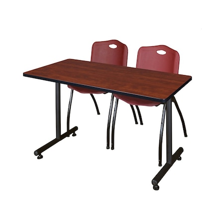 Rectangle Tables > Training Tables > Kobe Training Table & Chair Sets, 48 W, 30 L, 29 H, Cherry MPN:MKTRCT4830CH47BY