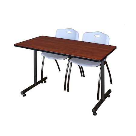 Rectangle Tables > Training Tables > Kobe Training Table & Chair Sets, 48 W, 30 L, 29 H, Cherry MPN:MKTRCT4830CH47GY
