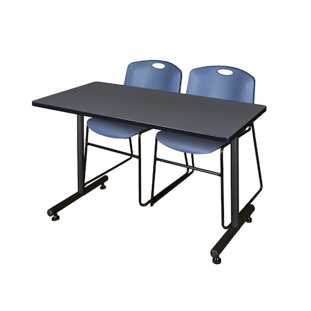 Rectangle Tables > Training Tables > Kobe Training Table & Chair Sets, 48 W, 30 L, 29 H, Grey MPN:MKTRCT4830GY44BE