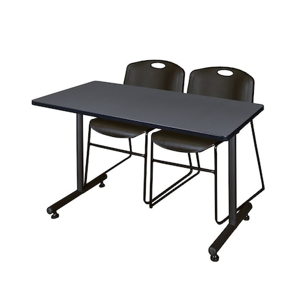 Rectangle Tables > Training Tables > Kobe Training Table & Chair Sets, 48 W, 30 L, 29 H, Grey MPN:MKTRCT4830GY44BK