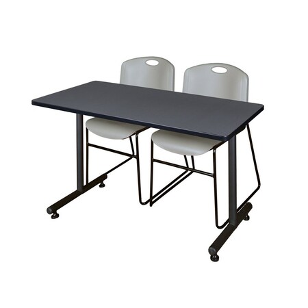 Rectangle Tables > Training Tables > Kobe Training Table & Chair Sets, 48 W, 30 L, 29 H, Grey MPN:MKTRCT4830GY44GY