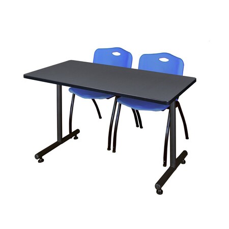 Rectangle Tables > Training Tables > Kobe Training Table & Chair Sets, 48 W, 30 L, 29 H, Grey MPN:MKTRCT4830GY47BE