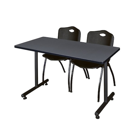 Rectangle Tables > Training Tables > Kobe Training Table & Chair Sets, 48 W, 30 L, 29 H, Grey MPN:MKTRCT4830GY47BK
