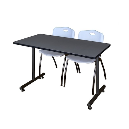 Rectangle Tables > Training Tables > Kobe Training Table & Chair Sets, 48 W, 30 L, 29 H, Grey MPN:MKTRCT4830GY47GY