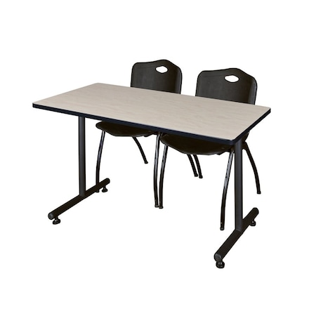 Rectangle Tables > Training Tables > Kobe Training Table & Chair Sets, 48 W, 30 L, 29 H, Maple MPN:MKTRCT4830PL47BK