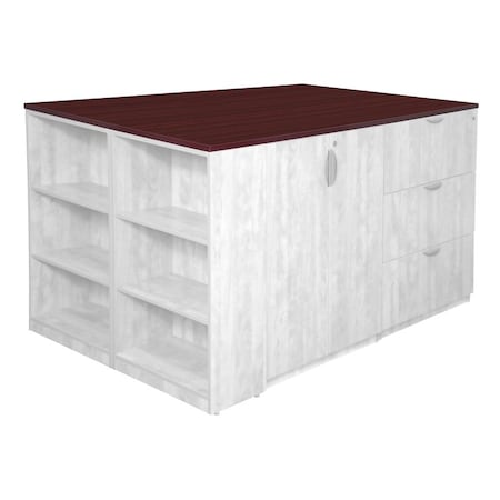 Regency Legacy Stand Up Quad with Bookcase End Top- Mahogany MPN:TSUTR8546MH