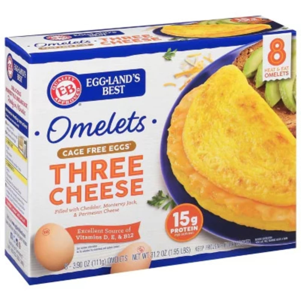 Egglands Best 3 Cheese Cage-Free Omelets, 3.9 Oz, Pack Of 8 Omelets MPN:071514121217