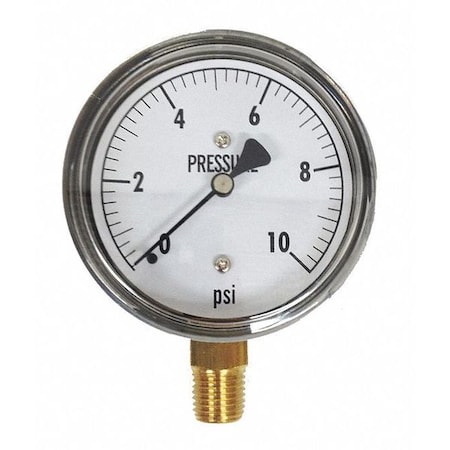 Low Pressure Gauge, Bottom, 10 psi MPN:KC25-10#