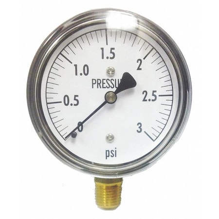 Low Pressure Gauge, Bottom, 3 psi MPN:KC25-3#