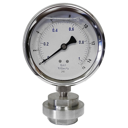 Pressure Gauge, 0 to 3, 000 psi, 4 1/2 in Dial, 1/4 in NPT, Bottom Location MPN:KC301L4015/DSM3512LP