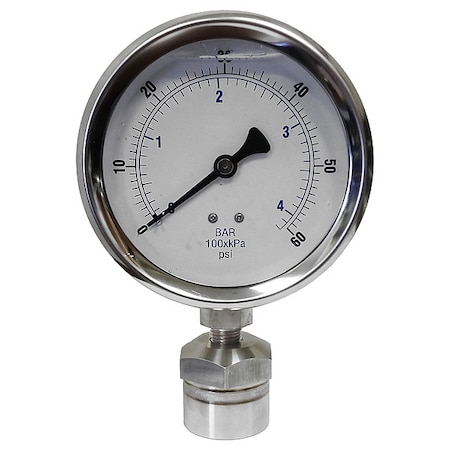 Pressure Gauge, 0 to 5, 000 psi, 4 in Dial, 1/4 in NPT, Bottom Location MPN:KC301L4060/DSM3512