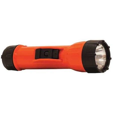 Orange LED Handheld Flashlight, Alkaline D, 50lm MPN:15460