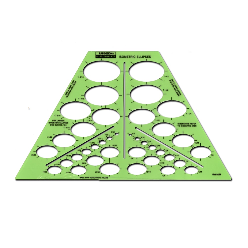 Rapidesign Ellipses Drafting Template, Isometric Ellipses, 38 Ellipses MPN:R123