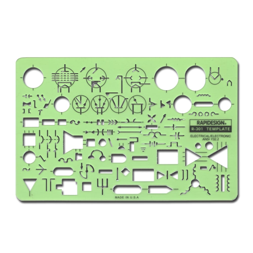 Rapidesign Electrical Drafting And Design Templates, Electrical/Electronic Standard Symbols MPN:R301