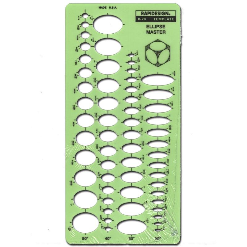 Rapidesign Ellipses Drafting Template, Ellipse Master 20% - 60% MPN:R78